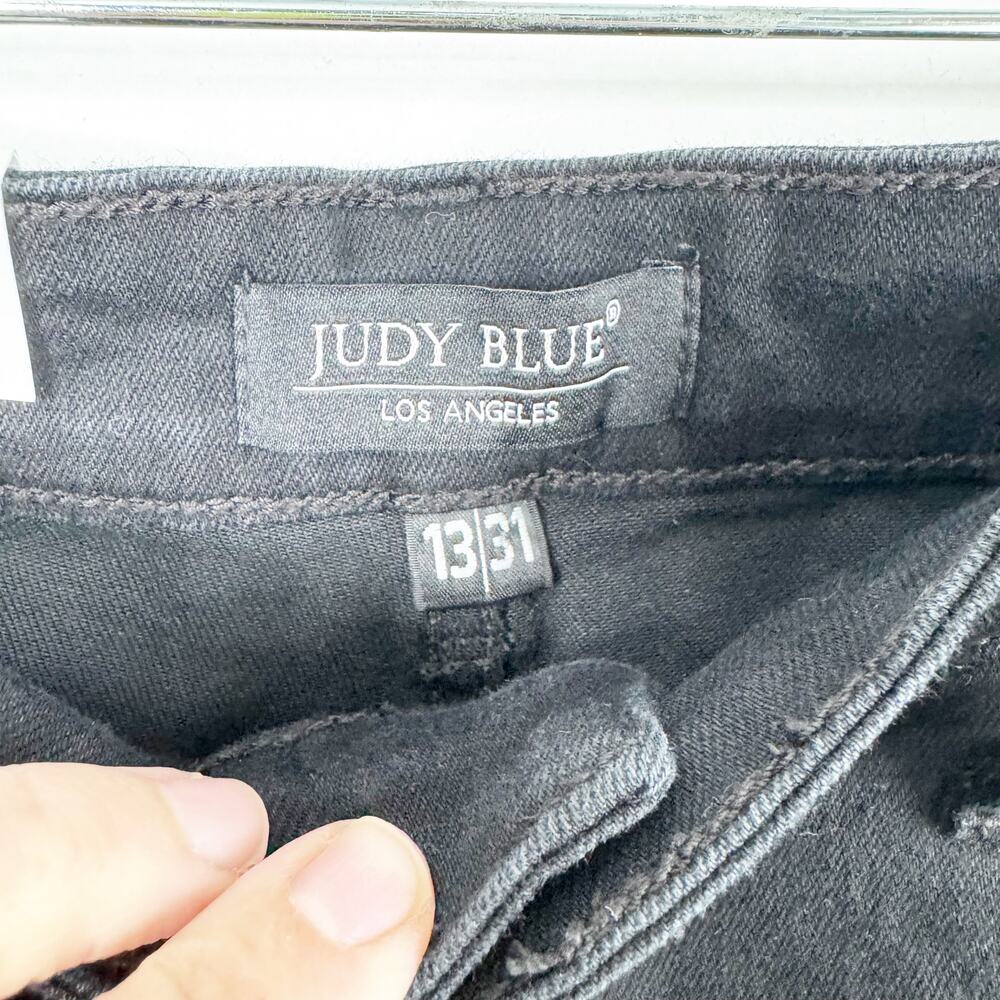 Judy Blue Distressed Boyfriend Fit Black Denim Jeans High Waisted NEW Size 13/31 - Picture 5 of 16